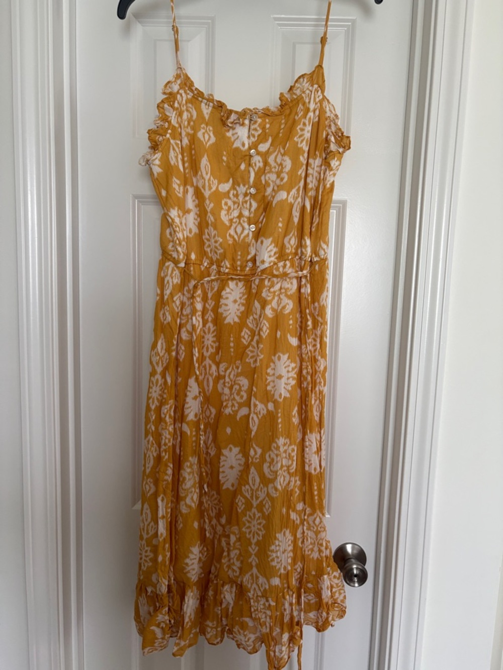 Versona Mustard Yellow and White Floral Midi Dress
